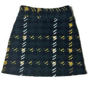 TopShop Plaid Wool Mini Skirt